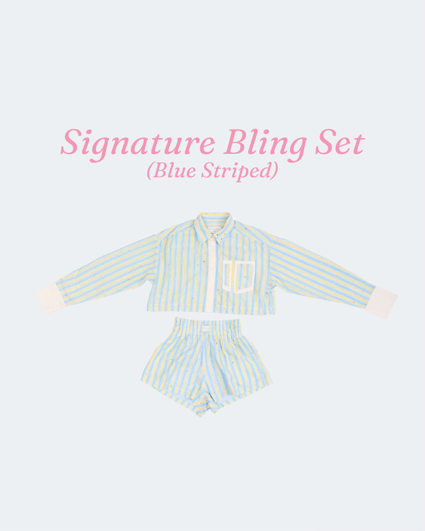 LUMI x Brenda Kuoh Signature Bling Set (Blue Striped)