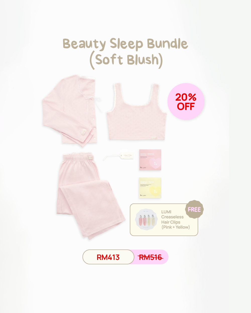LUMI x Wustler Beauty Sleep Bundle (Soft Blush)